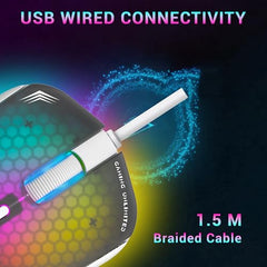 Ant Esports Virtus100 Wired RGB Gaming Mouse | Light Weight |6D Durable Buttons | High Performance Up to 12800 DPI 1000Hz Polling Rate | AI Sensor | 20M Click | Software Support Esports Mouse_ White