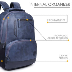 HOT SHOT Large 32 L Laptop Backpack HOTSHOT BAGS VINTAGE FAUX LEATHER|LAPTOP BAG|MEN & WOMEN|OFFICE BACKPACK|COLLEGE BACKPACK