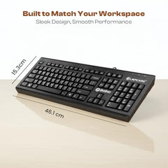 LAPCARE LMK-012 Multilingual USB Keyboard – Hindi English Typing, 104 Silent Keys, 10 Million Keystrokes, 1.5M Cable, Rupee Key, Membrane Switch – for Business & Office Use