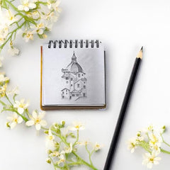 The Crafthives Van Gogh Starry Night Pocket Sketchbook | Wooden Hardcover Mini Art Book | 250 GSM Paper | Spiral Bound Travel Sketch Pad for Watercolour & Mixed Media