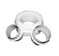 SYGA 4 Pcs Two Side Round Cookie Cutters,Biscuit Cutters and Fondant Cake Cutters