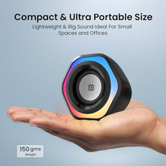 Portronics in Tune 4 6W Portable USB Powered Wired Speaker with Volume Control, 3.5mm AUX in, HD Sound, 2.0 Channel, RGB Lights, Gaming Speaker, Multimedia Speaker for PC, Desktop and Laptop(Black)