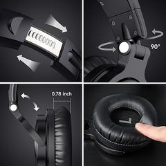 OneOdio Wireless Bluetooth Headphone, Minimum Latency for Gaming, DJ Mixing (Clear)