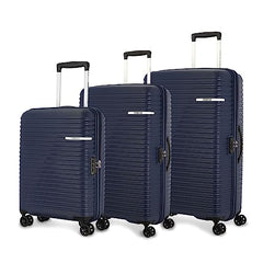 American Tourister 3Pc PP Liftoff+ with TSA Lock & 8 Wheel, Set (Small +Medium +Large) Hard Check-in Suitcase for Travel/Trolley Bag with Double Wheel - Midnight Blue, 55 Cm, 67 Cm, 79 Cm