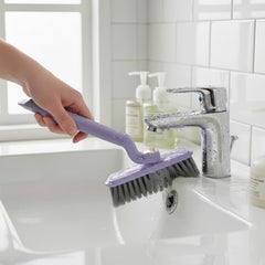 MOMISY 360° Rotating Gap Cleaning Brush, Hard Bristle Crevice Brush for Corners, Multi-Function Cleaning Tool (Purple)