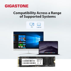Gigastone 【NAS Certified】 High Endurance M.2 SSD 2TB (2-Pack) for Data Cache and Fast Boot, NVMe PCIe Gen3 Up to 2600MB/s, TLC Flash with SLC Caching, 24/7 Reliable for Gaming/PC/NAS, 5-Year Warranty