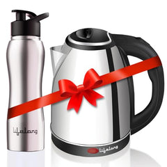 Lifelong Electric Kettle 1.5 litre | 1500W Stainless Steel Kettle with Double Wall & Cool Touch Body | Multipurpose Electric Kettle | 360° Swivel Base, Auto Shut Off & Overheat Protection (Black)