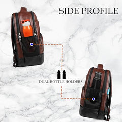 F Gear Luxur 25L Medium Laptop backpack Fits upto 17" Laptop Faux Leather Water resistant lightweight, Gifts for Men Women Boys Girls Adults, College/School/Office/Travel Bag (Brown)