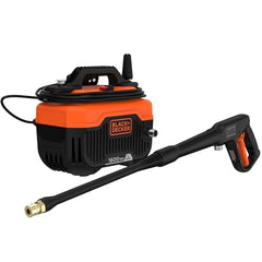BLACK+DECKER BEPW1600 1300W 1600 PSI 110 Bar Pressure Washer for Car, Bike, Home & Garden Cleaning Use with Multiple Accessories Included, 1 Year Warranty, Orange & Black