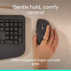 Logitech Signature Comfort Plus M850 L Wireless Mouse, Bluetooth Mouse with Palm Cushion, Silent Clicks, 24-Month Battery, Customizable Buttons, for Windows, Mac, iPad - Graphite