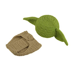 MOMISY Newborn Photography Prop 3Pcs Handmade Crochet Knitted Hat Diaper Cover Weapon Costume Photo Outfit for Baby Boy/Girl-Solider, Green & Cream