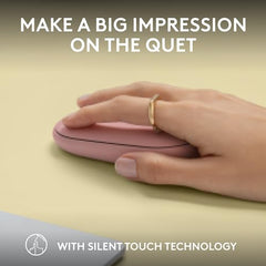 Logitech Pebble Mouse 2 M350s Slim Bluetooth Wireless Mouse, Portable, Lightweight, Customisable Button, 4000 DPI, Quiet Clicks, Easy-Switch for Windows, macOS, iPadOS, Android - Tonal Graphite