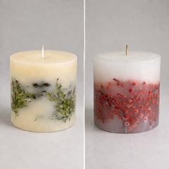Goyoham | Berry Blush Botanical Candle, 70 Hour Burn Time | Large - 4 x 4 Inch, 750g, Unscented | Handcrafted with Natural Botanicals, Lead-Free Wick |