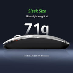 Acer Clearview Wireless Mouse, Dual Mode Bluetooth 5.2 & 2.4GHz, Rechargeable 500mAh Battery, RGB Lighting, 3200 DPI Adjustable, Silent Portable Mouse for Laptop, PC, Mac & Tablet, Blue