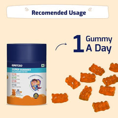 Gritzo Super Gummies Multivitamin for Kids, Orange, 2 x 30 Gummies