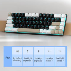 MageGee Portable 60% Mechanical Gaming Keyboard, MK-Box LED Backlit Compact 68 Keys Mini Wired Office Keyboard with Blue Switch for Windows Laptop PC Mac - Blue/White
