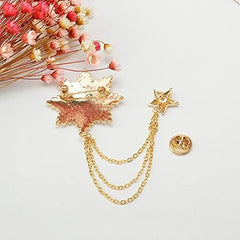 SYGA Men's & Women Suit Shirt Stud Lapel Pin Chain Tassel Brooch Pin with Crystal Chain(Gold)