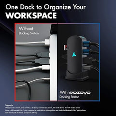 Type C 14 in 1 Wozoyo Docking Station, PD 100W, 2X4K@60Hz HDMI,4K DisplayPort, 2XType-C 10Gbps, USB 10Gbps, Gigabit Ethernet, AUX Port,Universally Compatible Thunderbolt 4,macOS,Windows,Android & iOS