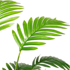 GARDEN GYANI Artificial Areca Palm Plant with Black Pot – 145 cm Tall Faux Tropical Decorative Plant with 35 Leaves for Home, Office & Living Room Décor
