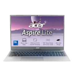 Acer Aspire Lite, Intel Core 3-100U Processor, 8GB DDR4 RAM/512GB SSD, 39.62cm/15.6" FHD IPS Display, Win 11 Home, Steel Gray, 1.59 Kg,AL15-53, Thin & Light Laptop