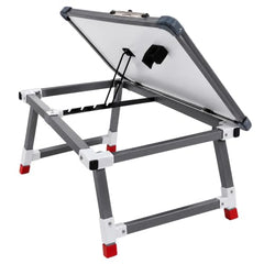 Foldable Adjustable Laptop Study Table | Portable Multipurpose Desk with Clipboard | Engineered Wood Top & Metal Frame | Suitable for Study, Reading, Writing & Laptop Use, White