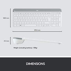Logitech MK470 Slim Wireless Keyboard and Mouse Combo - Modern Compact Layout, Ultra Quiet, 2.4 GHz USB Receiver, Plug n' Play Connectivity, Compatible with Windows - Graphite
