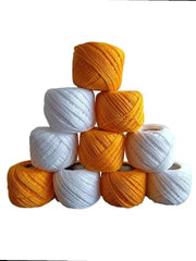 Crochet Cotton Thread Yarn Combo, 10 Rolls for Knitting, Crochet, Embroidery and Craft Making, Soft Decorative Thread for Handmade DIY Projects, Yellow & Green