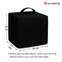 ALPHESTIA Air Fryer Cover for Philips 4.2L NA120/00, HD9252/90, HD9200/90 & Other 4.1-4.5L Air Fryers Waterproof, Dustproof Air Fryer Cover with Pocket (BLACK, 4.1 TO 4.5 LITRES)