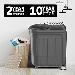 Whirlpool 7.5 Kg 5 Star Turbo Dry Semi-Automatic Top Loading Washing Machine ( ACE 7.5 TRB DRY MAX Grey Dazzle, 5 YR, 10 MIN Quick Drying)