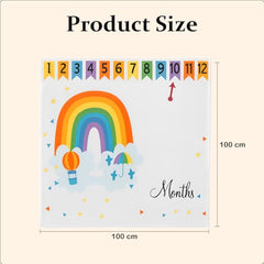 MOMISY Baby Milestone Blanket and Props for Baby's |1 to 12 Months Prop |Baby Bedding |Ac Room Blanket for Summer|Newborn| Infants Winter Blanket(RainbowBalloon)