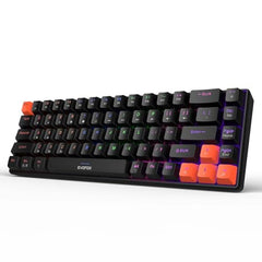 EvoFox Katana S Mini Mechanical Keyboards Wireless | Tri-Mode (3X BT, 2.4GHz & Wired) Connectivity | Hot-Swappable Red Switches | 68-Key Compact Layout | Rainbow Backlight | Rechargeable Battery
