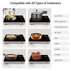 Premium 2000 W Touch Panel Infrared Induction Cooktop 1 Year Warranty (Use With All Utensils) - Radiant (Black)