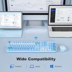 MOFII Wireless Keyboard and Mouse Combo, Full Size, 2.4GHz, Windows, Purple