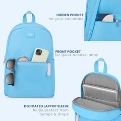 Genie Breezy Laptop Backpack for Women & Girls (17 Inches) | Stylish Office, College & Travel Laptop Backpack | Multi-Compartment, Padded Laptop Sleeve, Water Resistant | Grey