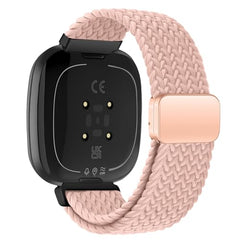 KEYSJEFF Nylon Watch Strap Compatible with Fitbit Versa 3/Versa 4/Fitbit Sense/Sense 2 Braided Elastics Sport Watch Band Adjustable Magnetic Buckle Straps Women Men (Not Include Watch) (Cowboy Colorful)