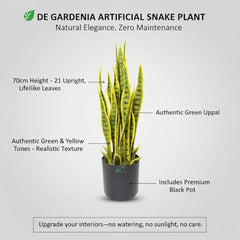 GARDEN GYANI Artificial Areca Palm Plant with Black Pot – 145 cm Tall Faux Tropical Decorative Plant with 35 Leaves for Home, Office & Living Room Décor