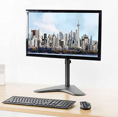 Jin Office Height Adjustable Monitor Stand Mount | Supports 13-32" Screens| 9KG Weight Capacity | Metal Black Powder Coated Single Monitors Arm Stand| Articulating Tilt and Swivel Display Desk Mount