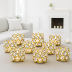 CentraLit Tealight Candle Holder Votives Bowl Iron Artware for Home Decoration, Christams Diya Diwali Decoration Lights Centerpieces for Wedding Home Party Table Decor (Gold (Pack of 10))