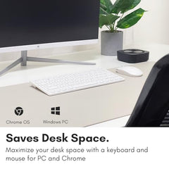 Macally Small Wireless Keyboard and Mouse Combo - An Essential Workspace Duo - 2.4G Wireless Keyboard Mouse for PC - 78 Key Mini Keyboard and Mouse with Slim Body, Quiet Click Buttons, and 3 DPI Modes