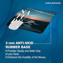 TURTLEWINGS | Mousepad |Aesthetic Strawberry Mousepad – 22x18 cm, 3mm Thick | Abstract Design Non-Slip Rubber Base | Office, Study & Gaming Use | Premium Smooth Surface 2 (Design 08)
