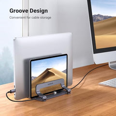 UGREEN Vertical Laptop Stand, Dual Slot Aluminum Holder