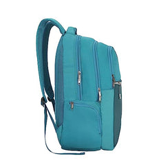 American Tourister Jit+ 2.0 Style 02, 25L Office 3 Compartment Laptop Backpack With Cable Organizer Pouch, USB Charging Port, Trolley Strap & Rain Cover For Unisex, Men & Women - Deep Blue