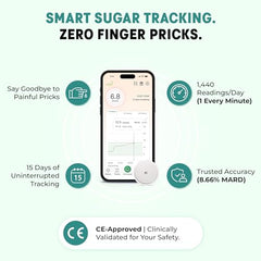 LinX CGM Glucose Monitor Device I Bluetooth Enabled | Real time Sugar Tracking | 15-Day Sensor Life | IP68 | Easy one click use I Enhance your lifestyle & optimise diet | Pack of 1