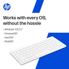 HP 350 Compact Multi-Device Bluetooth Wireless Keyboard; Spill Resistant; Swift Pair; OS Auto-Detection, LED Indicator, Battery Life Up to 24 Months, 3 Years Warranty