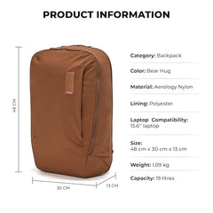 MOKOBARA Aisle 19L Laptop Backpack 15.6 Inch Office Travel Blue | Aerology Nylon Vegan Leather Flat Opening Compartment Disappearing Bottle Pocket Air Mesh Back For Men Women College Padded