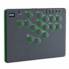 Fravex 16-Key Leverless Arcade Fight Controller – Black | All-Button Fightstick for PC/PS4/PS3/Nintendo Switch/Steam with OLED Display, Hot-Swap Short-Stroke Switches, RGB Lighting, SOCD & Turbo, USB-C