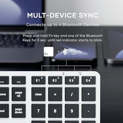SATECHI Slim X3 Bluetooth Backlit Keyboard with Numeric Keypad – Illuminated Keys & Multi-Device Sync – for M2/ M1 MacBook Pro/Air, M2/ M1 iPad Pro/Air, M2 Mac mini, iMac M1 (Silver)