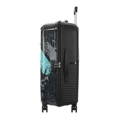Kamiliant by American Tourister ATHER | Printed Trolley Bag Set of 3 (55+68+79 cms) for Travel|Hard Case Polypropylene (PP) Suitcase|360° 8-Wheel Spinner Luggage Trolley|Combination Lock | Black