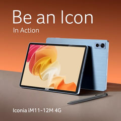 Acer Iconia Tab11 | 11.45" | 2.2K IPS Display, 450 Nit | Quad Speakers | 8GB + 128GB (Expandable) | Wi-Fi + (Calling) | Fingerprint Reader| Slim Metal Body| Blue