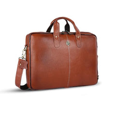 HAMMONDS FLYCATCHER Genuine Leather Office Bag for Men - 15.6 Inch Laptop Bag for Men for Professionals, Business Travelers - Adjustable Straps & Multiple Compartments - 1 Year Warranty - Brown
